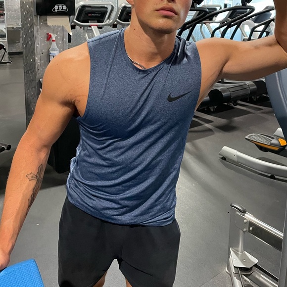 NIKE PRO MEN TEAM UNIFORM TANK TOP SHIRT SLEEVELESS BV5629 DRI FIT SLIM ATHLETE - Picture 15 of 16